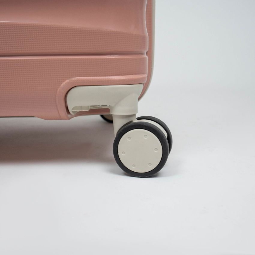 Valise TITOU incassable avec roues démontables | Modèle 15KG - Saumon/Beige