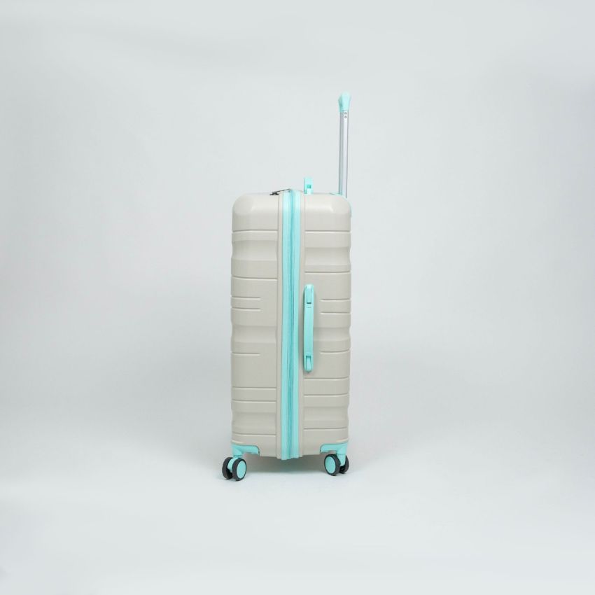 Valise TITOU Incassable Polypropylene | Modèle 15KG - Beige/Turquoise 