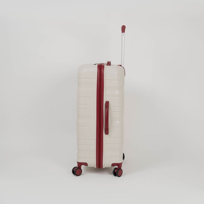 Valise TITOU incassable avec roues démontables | Modèle 20KG - Beige/Rouge 