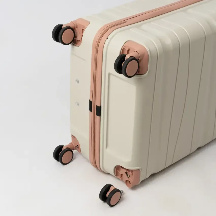 Valise TITOU Incassable Polypropylene | Modèle 15KG - Beige/Saumon 