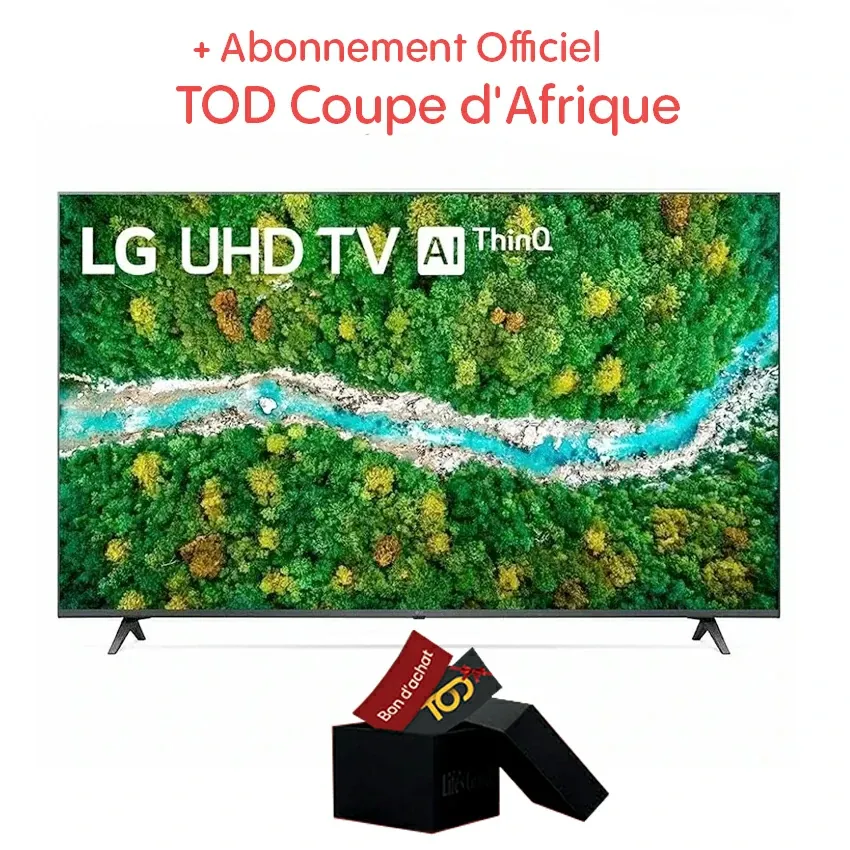 Tv LG 50 Pouces LED 4K UHD | SMART Tv - Avec Récepteur Intégré - 50UQ80006LD - Noir
