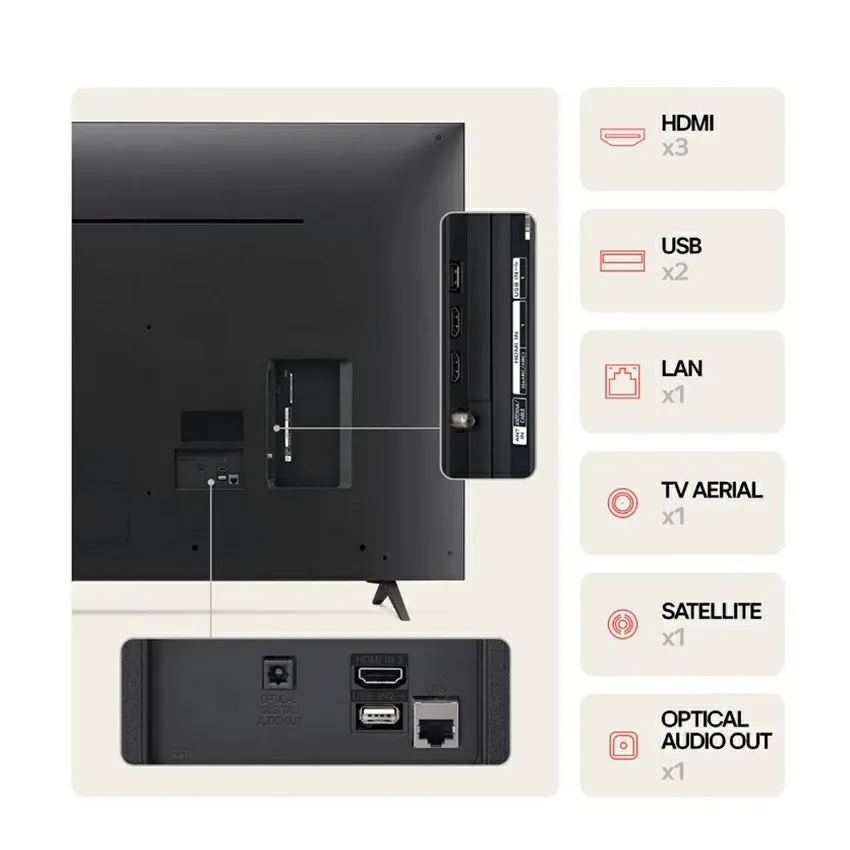 Tv LG 55 Pouces LED 4K UHD | SMART TV - UT80006LA - Noir