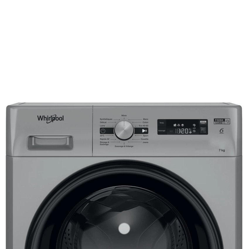 Machine à Laver Whirlpool 7 kg  | Essorage 1200 Tours/min - FFWS7235 SBNA - Silver 