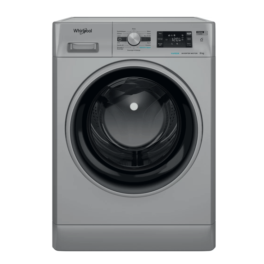 Machine à Laver Whirlpool 8 kg | Essorage 1200 Tours/min - FFWB8248SBSVNA - Silver 