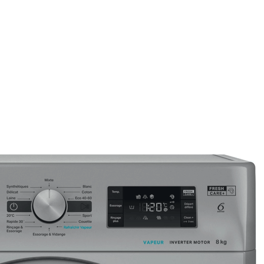 Machine à Laver Whirlpool 8 kg | Essorage 1200 Tours/min - FFWB8248SBSVNA - Silver 