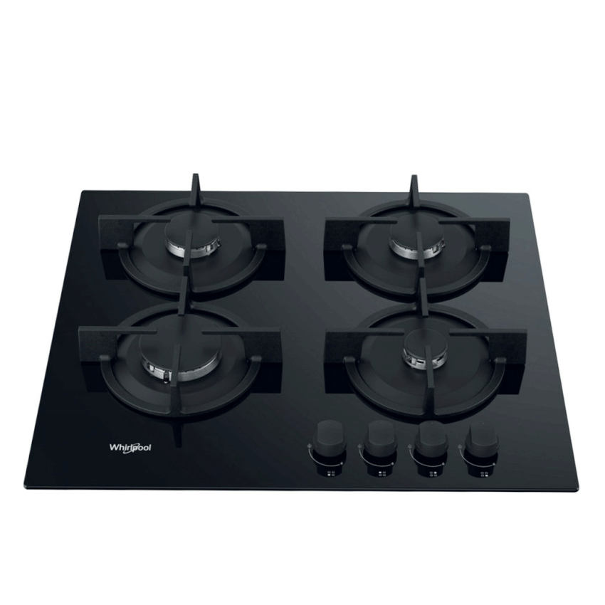 Plaque de cuisson encastrable WHIRPOOL 4 Feux | 60 cm - Gaz - GOR615 - WH-GOR615-NB-  Noir 