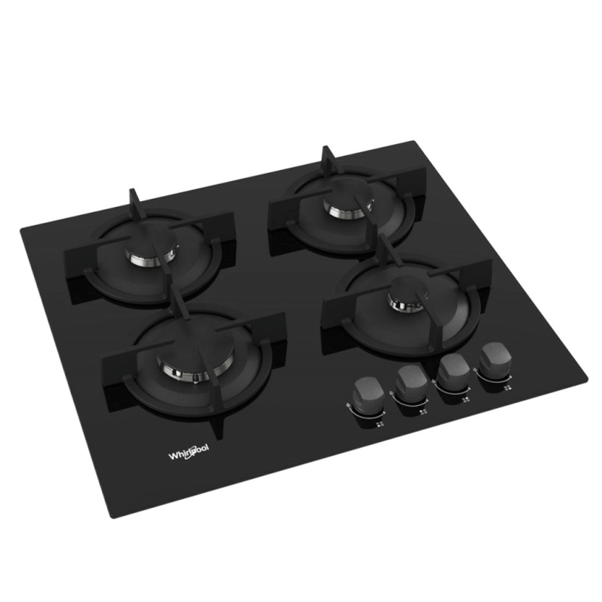 Plaque de cuisson encastrable WHIRPOOL 4 Feux | 60 cm - Gaz - GOR615 - WH-GOR615-NB-  Noir 