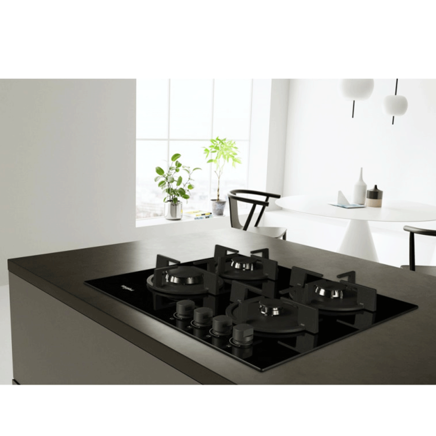 Plaque de cuisson encastrable WHIRPOOL 4 Feux | 60 cm - Gaz - GOR615 - WH-GOR615-NB-  Noir 