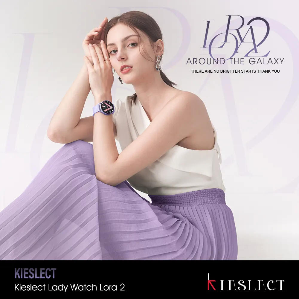 Montre connect&eacute;e femme KIESLECT Lady Lora 2 rose pas cher Tunisie