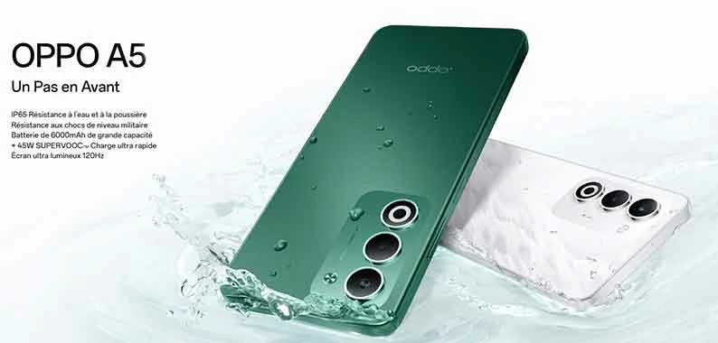 OPPO A5 Photo de l’OPPO A5 2025 avec Coque de Protection Incluse