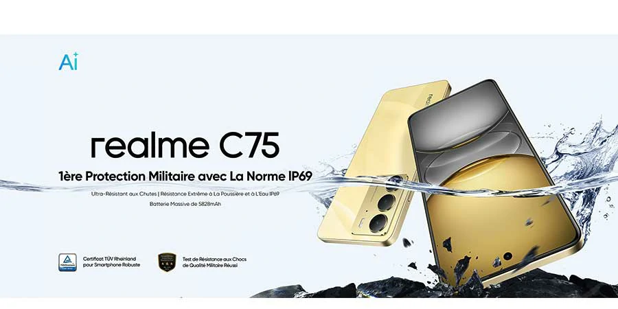 Realme C75 Écran Realme C75 6,72 pouces FHD+ 120 Hz – Fluidité et confort visuel