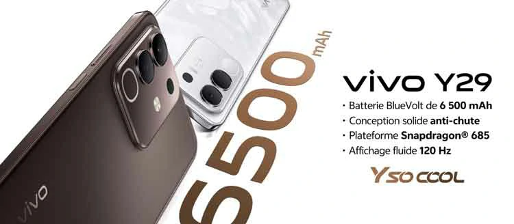 VIVO Y29 Smartphone VIVO Y29 Blanc 16Go RAM 256Go Prix Tunisie